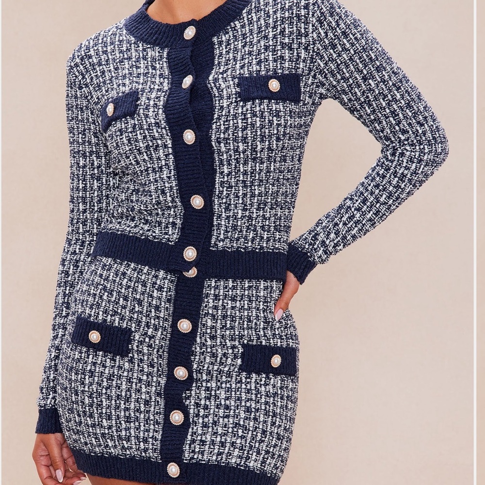 Tweed cardigan skirt set